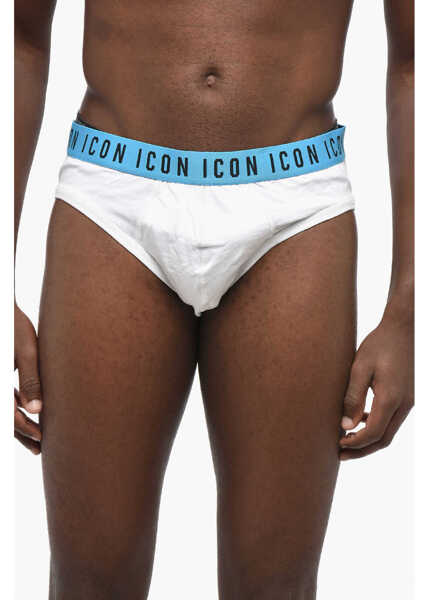 Chiloti DSQUARED2 Icon Stretch Cotton Brief With Contrasting Logoed Band White Barbati (BM 19207763) 1