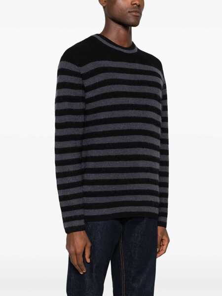 Pulovere Paul Smith Ps Two-Tone Striped Crew-Neck Sweater Black Barbati (BM 19207766) 3