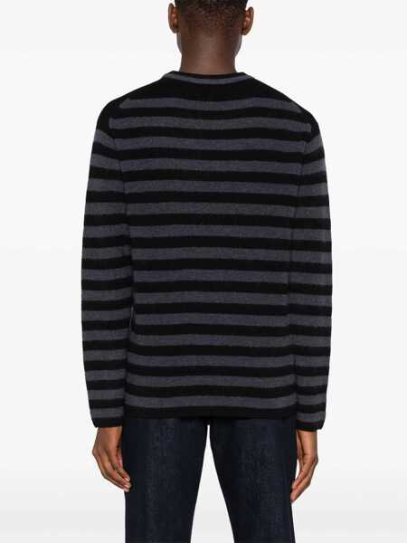 Pulovere Paul Smith Ps Two-Tone Striped Crew-Neck Sweater Black Barbati (BM 19207766) 4