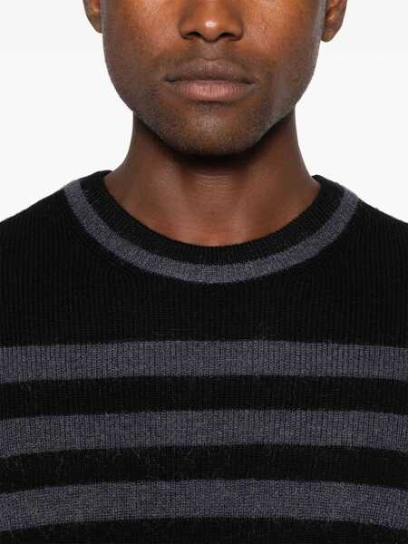 Pulovere Paul Smith Ps Two-Tone Striped Crew-Neck Sweater Black Barbati (BM 19207766) 5