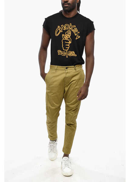 Pantaloni casual DSQUARED2 Stretch Cotton Sexy Fit Chino Pants Green Barbati (BM 19207769) 4