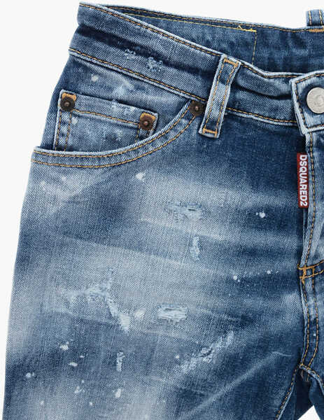 Pantaloni scurti DSQUARED2 Distressed Eviction Notice Denim Shorts Light Blue Fete (BM 19207787) 2