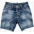 DSQUARED2 Distressed Eviction Notice Denim Shorts Light Blue