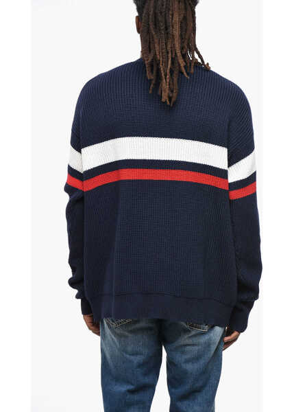 Pulovere DSQUARED2 Wool Crew-Neck Sweater With Logoed Patch Blue Barbati (BM 19207793) 2