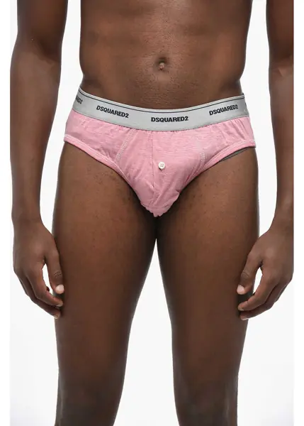 Chiloti DSQUARED2 Stretch Cotton Brief With Button Pink Barbati (BM 19207805) 1