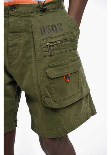 Pantaloni scurti DSQUARED2 Stretch Cotton Cargo Shorts With Contrasting Edge Green Barbati (BM 19207880) 3