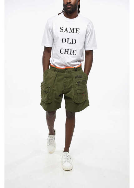 Pantaloni scurti DSQUARED2 Stretch Cotton Cargo Shorts With Contrasting Edge Green Barbati (BM 19207880) 4