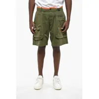 Pantaloni scurti Stretch Cotton Cargo Shorts With Contrasting Edge Barbati