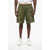 DSQUARED2 Stretch Cotton Cargo Shorts With Contrasting Edge Green