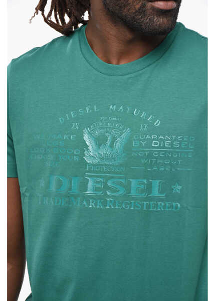 Tricouri Diesel Solid Color T-Diegor-E17-Out Crew-Neck T-Shirt With Tone On Green Barbati (BM 19207886) 3