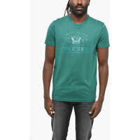 Tricouri Solid Color T-Diegor-E17-Out Crew-Neck T-Shirt With Tone On Barbati