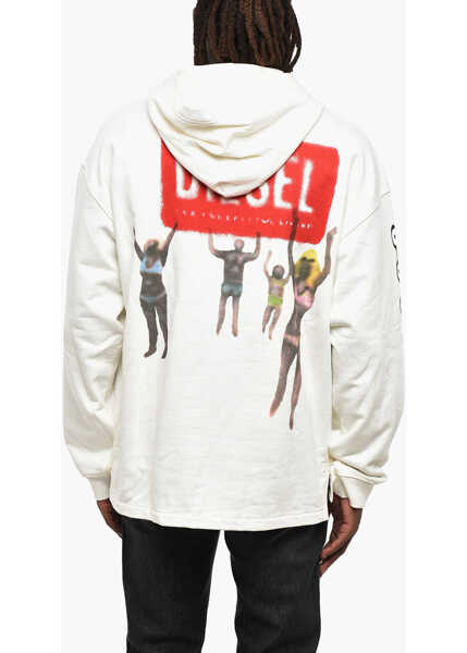 Bluze de trening Diesel Red Tag Brushed Cotton Baxt Hoodie White Barbati (BM 19207916) 2