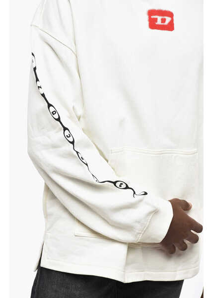 Bluze de trening Diesel Red Tag Brushed Cotton Baxt Hoodie White Barbati (BM 19207916) 3