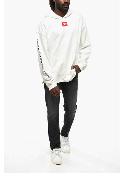 Bluze de trening Diesel Red Tag Brushed Cotton Baxt Hoodie White Barbati (BM 19207916) 4