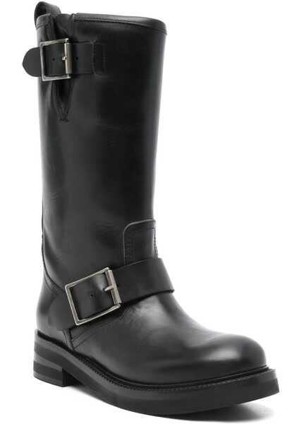 Botine Paris Texas Leather Detroit Boots With Double Buckle Black Femei (BM 19207928) 2
