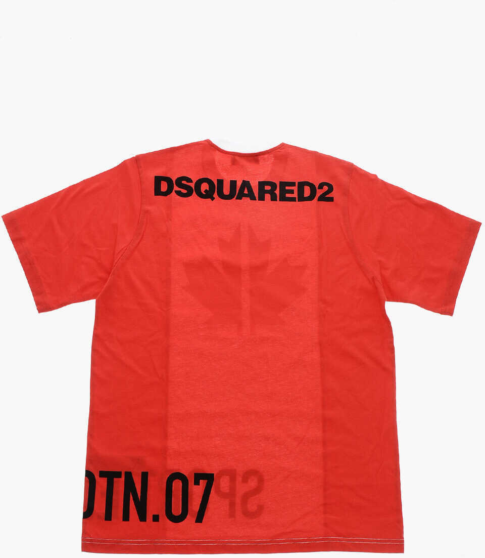 Tricouri DSQUARED2 Two Tone Sport Edition T-Shirt With Print Red Baieti (BM 19207949) 3