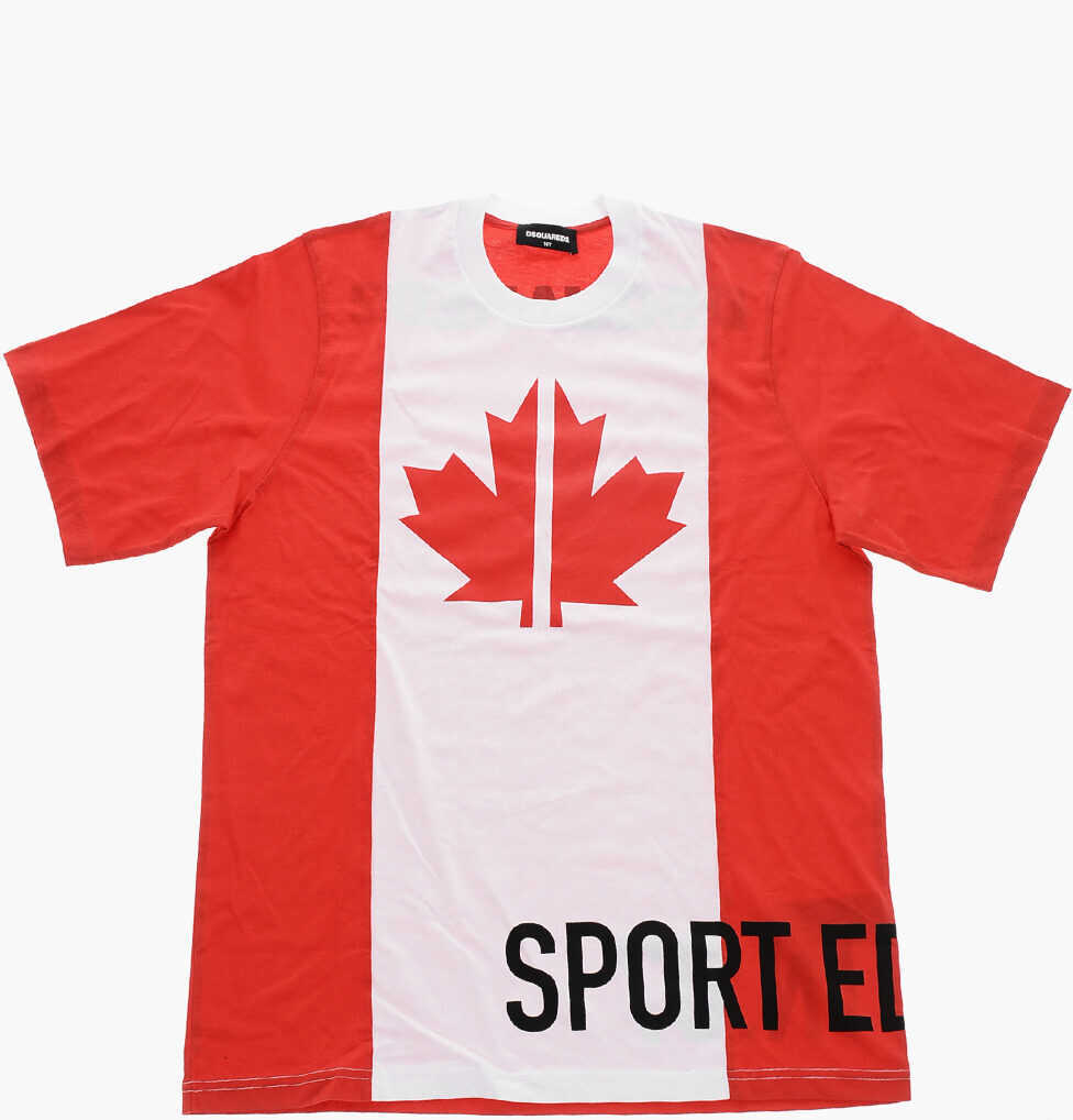 Tricouri DSQUARED2 Two Tone Sport Edition T-Shirt With Print Red Baieti (BM 19207949) 1