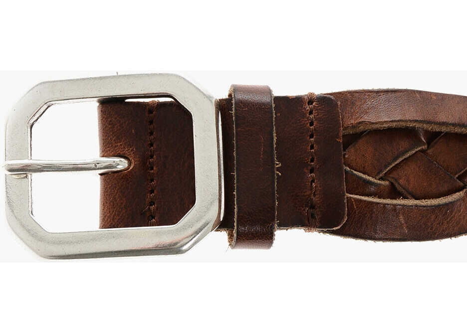 Curele DSQUARED2 Woven Leather Belt 50Mm Brown Barbati (BM 19207955) 2