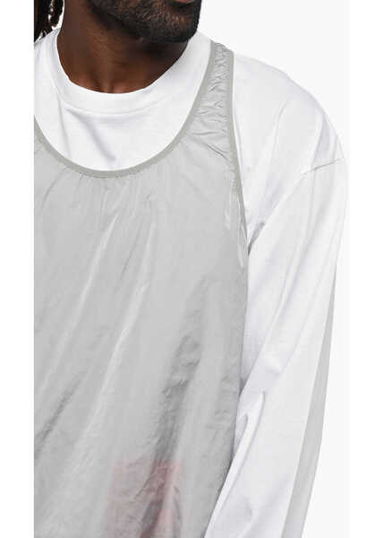 Tricouri DSQUARED2 Long Sleeved Dominate Crew-Neck T-Shirt With Removable Nylon White Barbati (BM 19207967) 3