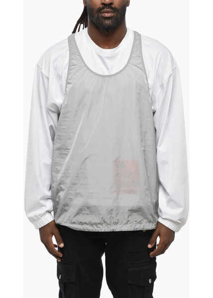 Tricouri DSQUARED2 Long Sleeved Dominate Crew-Neck T-Shirt With Removable Nylon White Barbati (BM 19207967) 1