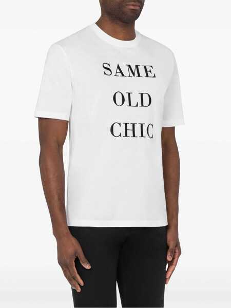 Tricouri Moschino Couture Solid Color Same Old Chic Crew-Neck T-Shirt With Co White Barbati (BM 19207976) 2