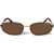 Off-White Oval Miami Sunglasses With Monogram And Tortoiseshell Detail Brown