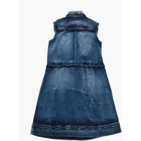Rochii DSQUARED2 pentru Fete - Rochii DSQUARED2 Embroidered Denim Sleeveless Shirt Dress Blue Fete (BM 19207991) - B-mall.ro