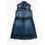 DSQUARED2 Embroidered Denim Sleeveless Shirt Dress Blue