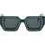 Off-White Rectangular Francisco Sunglassses With Contrasting Details Green