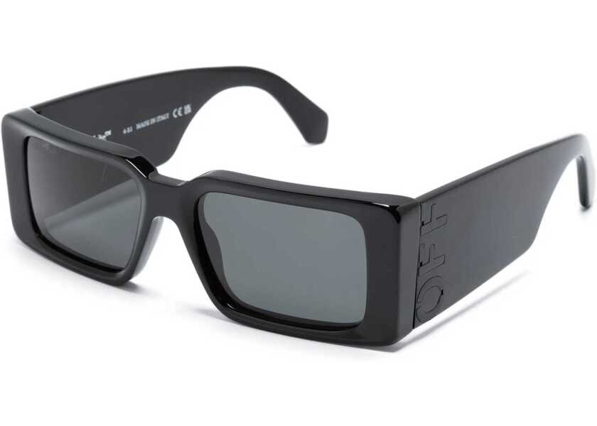 Ochelari de soare Off-White Rectangular Milano Sunglasses With Maxi Temple Black Femei (BM 19208003) 2