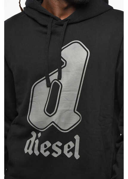 Bluze de trening Diesel Brushed Cotton Ginnout Hoodie With Printed Logo Black Barbati (BM 19209773) 3