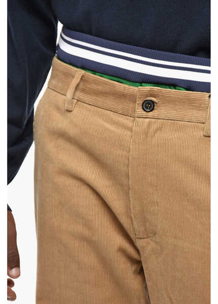 Pantaloni casual DSQUARED2 Corduroy Slouch Pants With Striped Elastic Waistband Beige Barbati (BM 19209776) 3