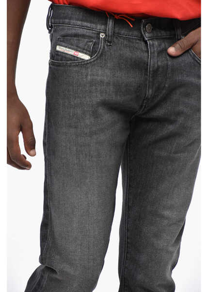 Blugi slim fit Diesel Red Tag Cotton D-Strukt Slim Fit Denims 16Cm Black Barbati (BM 19209782) 3