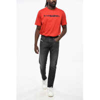 Blugi slim fit pentru Barbati - Blugi slim fit Diesel Red Tag Cotton D-Strukt Slim Fit Denims 16Cm Black Barbati (BM 19209782) - B-mall.ro