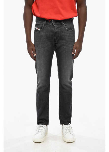 Blugi slim fit Diesel Red Tag Cotton D-Strukt Slim Fit Denims 16Cm Black Barbati (BM 19209782) 1