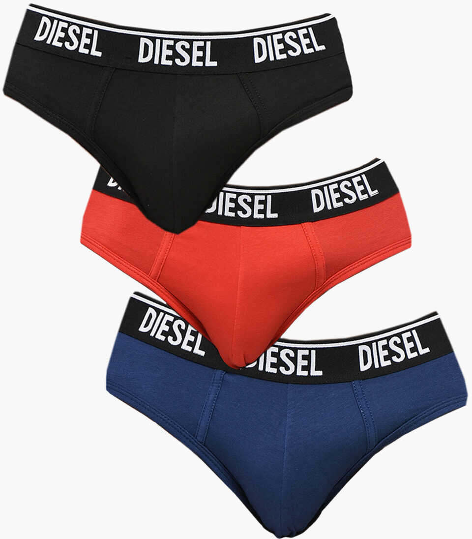 Chiloti Diesel Set Of 3 Stretch Cotton Umbr-Andre Briefs With Logoed Elasti Multicolor Barbati (BM 19209785) 1