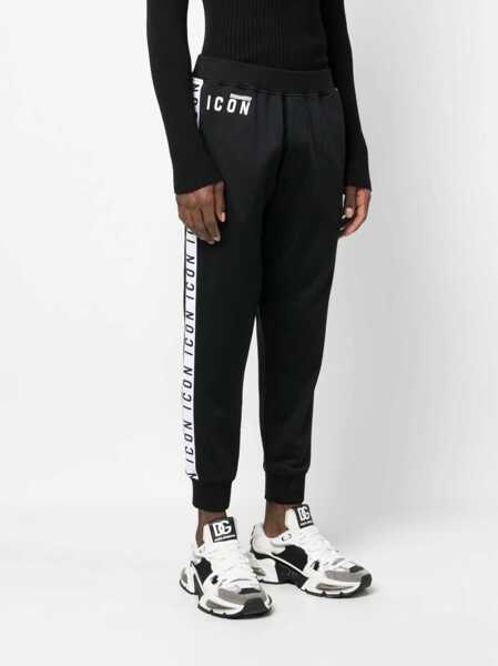Pantaloni de trening DSQUARED2 Cotton Blend Icon Relaxed Dan Fit Sweatpants Black Barbati (BM 19209788) 3