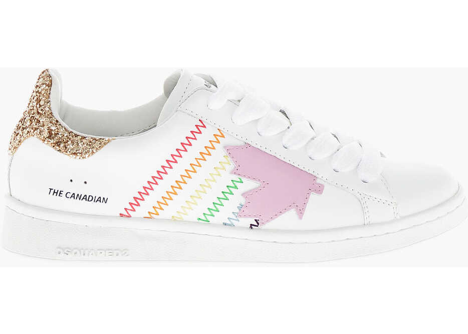 Sneakers DSQUARED2 Low-Top Boxer Sneakers With Glittered Detail White Femei (BM 19209794) 3