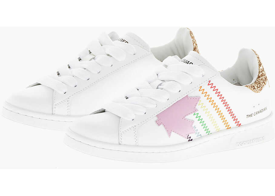 Sneakers DSQUARED2 Low-Top Boxer Sneakers With Glittered Detail White Femei (BM 19209794) 1