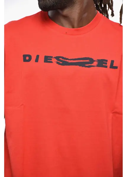 Tricouri Diesel Lightweight Cotton T-Just 14-6 Crew-Neck T-Shirt With Contra Red Barbati (BM 19209806) 3
