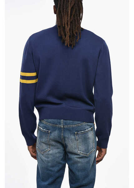 Pulovere DSQUARED2 V-Neck Wool College Shetland Sweater Blue Barbati (BM 19209818) 2