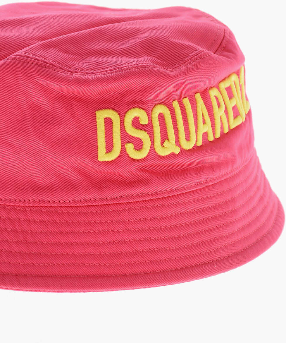 Caciuli DSQUARED2 Cotton Bucket Hat With Embroidered Logo Pink Barbati (BM 19209827) 3