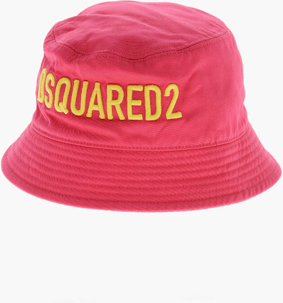 Caciuli DSQUARED2 Cotton Bucket Hat With Embroidered Logo Pink Barbati (BM 19209827) 1