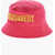 DSQUARED2 Cotton Bucket Hat With Embroidered Logo Pink