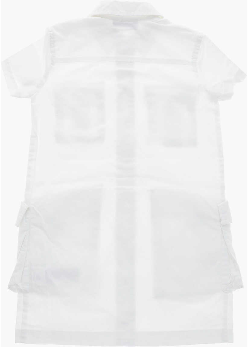 Camasi de blugi DSQUARED2 Denim Shirt Dress With Utility Pockets White Fete (BM 19209833) 3