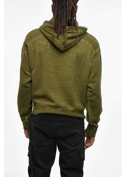 Bluze de trening DSQUARED2 Vintage Effect Cipro Fit Hoodie With Printed Logo Green Barbati (BM 19209836) 2