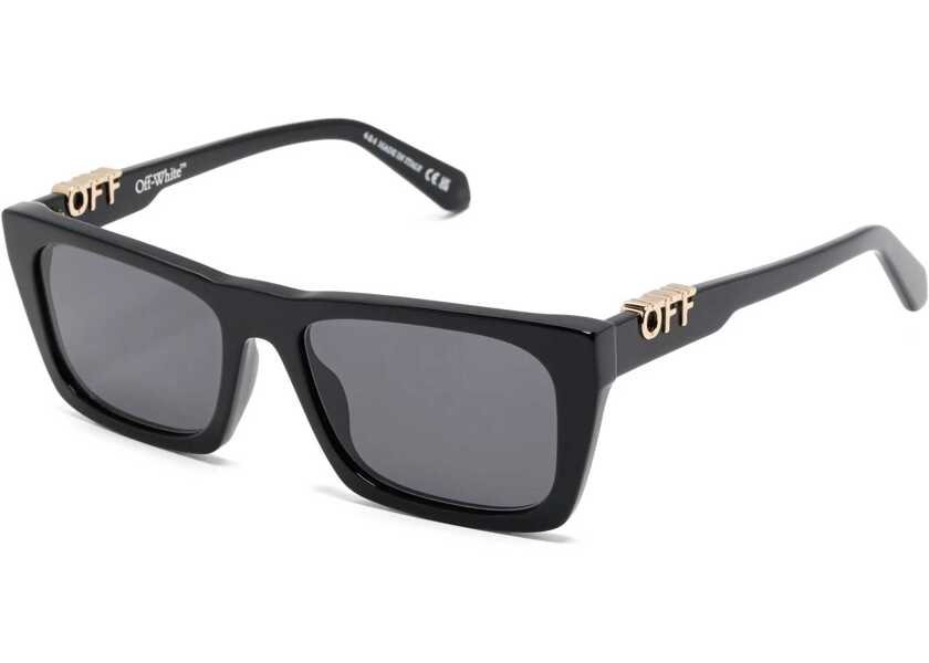 Ochelari de soare Off-White Rectangular Albany Sunglasses With Golden-Effect Monogram Black Femei (BM 19209842) 2