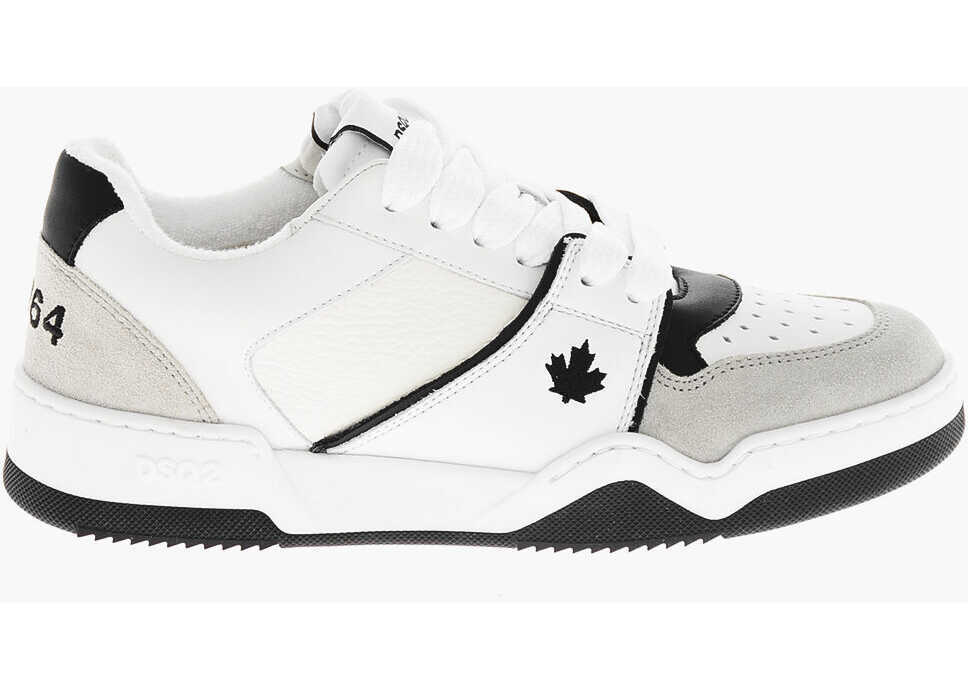 Sneakers DSQUARED2 Leather And Suede Spiker Low-Top Sneakers White Femei (BM 19209854) 3