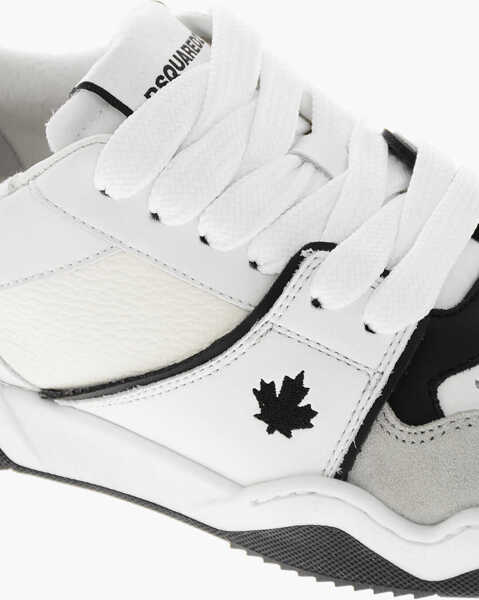 Sneakers DSQUARED2 Leather And Suede Spiker Low-Top Sneakers White Femei (BM 19209854) 4