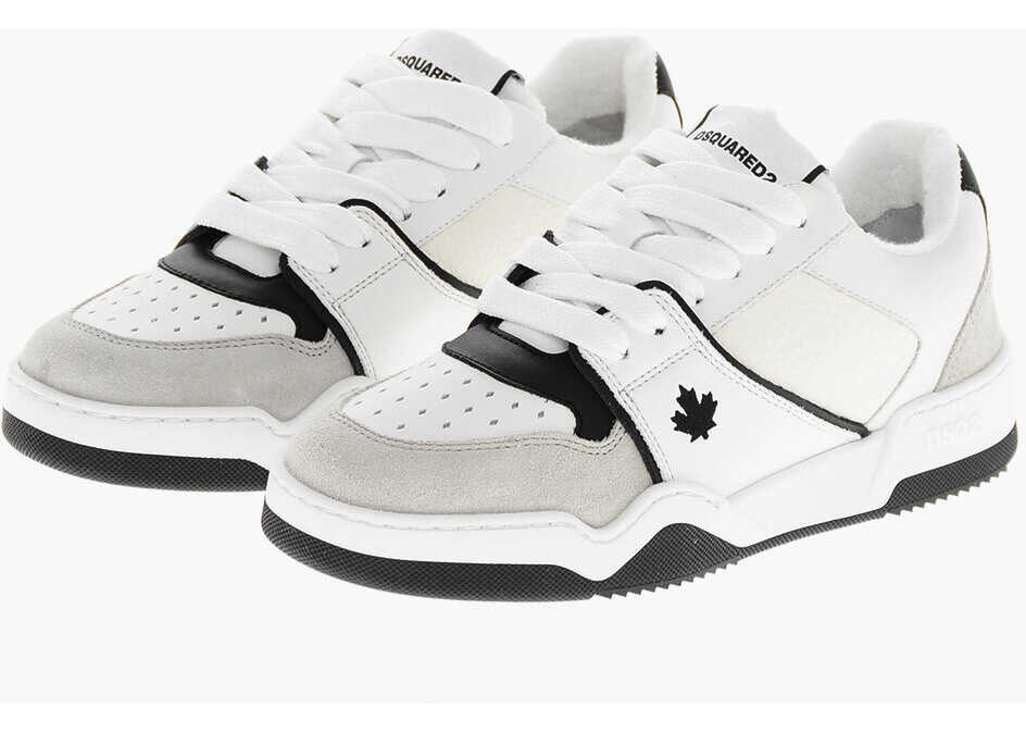 Sneakers DSQUARED2 Leather And Suede Spiker Low-Top Sneakers White Femei (BM 19209854) 1